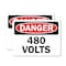 Signmission 480 Volts Danger Sign, Plastic, 10in W x 7in L, 2PK OS-2PACK-DS-P-710-L-19262 - alternate 1